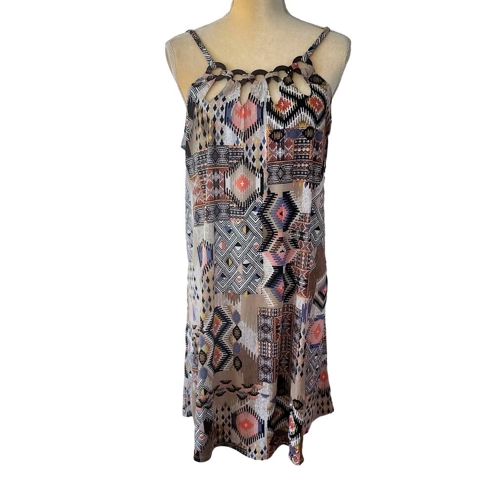 SJS Women's Aztec Tank Swing Shift Sundress Size Medium